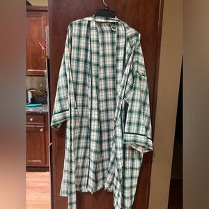 Women's Green Plaid Cotton Robe
